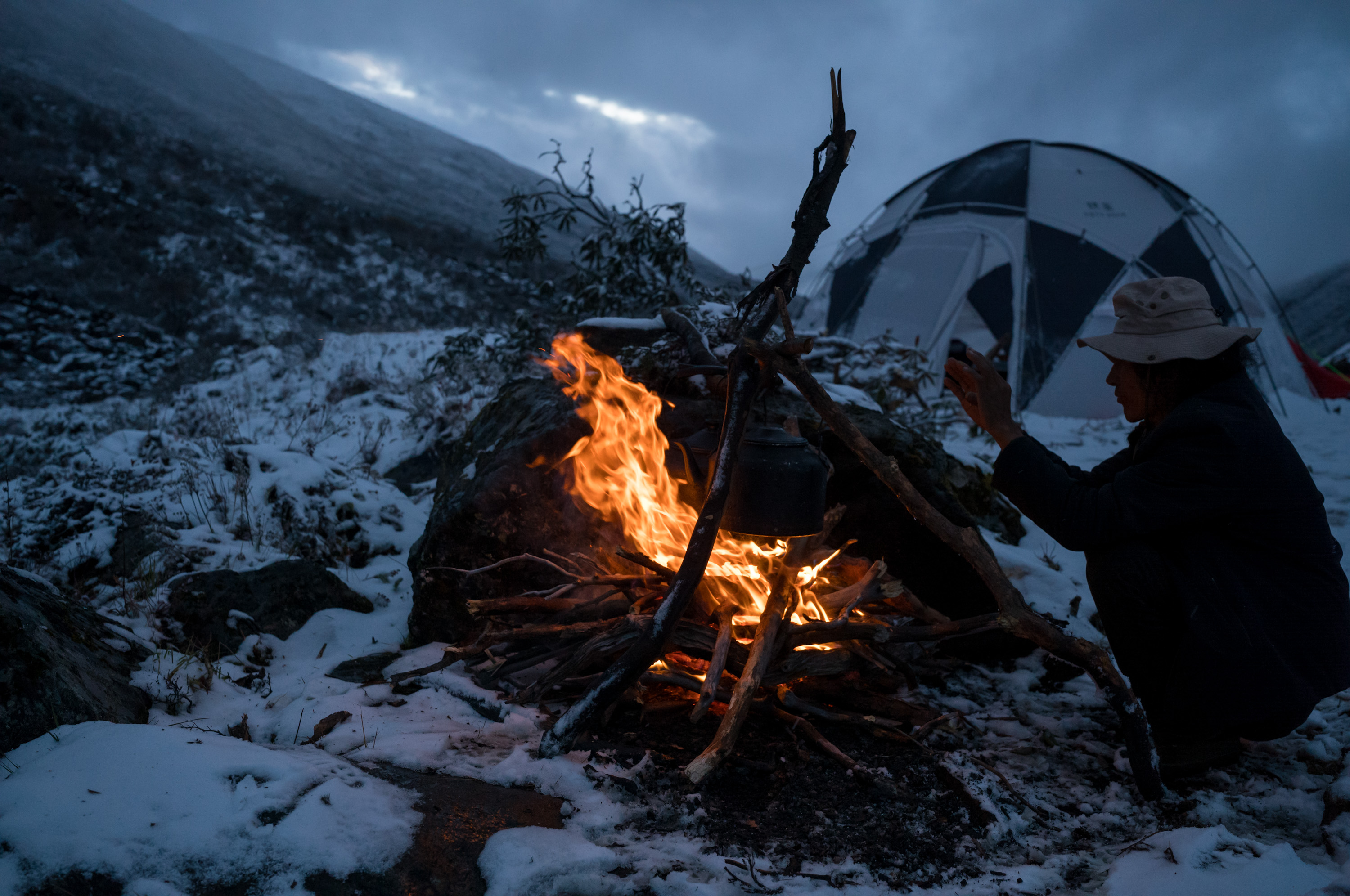 最后一晚,突然开始大雪❄️.
